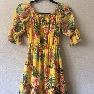 Tropical Off-the-Shoulder Dress